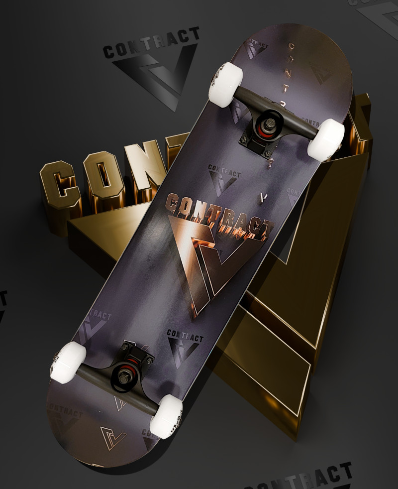 Contract 5 Skateboards - Gold-Logo Komplett Skateboard